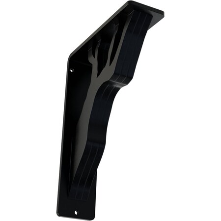 Ekena Millwork Damon Wrought Iron Bracket, (Triple center brace), Powder Coated Black 2"W x 5 1/2"D x 8"H BKTM02X05X08TDA